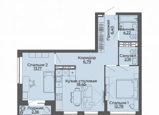 2-комнатная квартира на продажу, 67.1 м2, Екатеринбург, Верх-Исетский район, переулок Ударников, 33