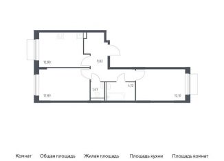 Продается двухкомнатная квартира, 53.4 м2, Москва, жилой комплекс Квартал Домашний, 1, район Марьино