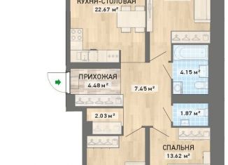 3-комнатная квартира на продажу, 91.3 м2, Екатеринбург, ЖК Просторы