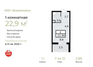 Продажа квартиры студии, 22.9 м2, Всеволожск
