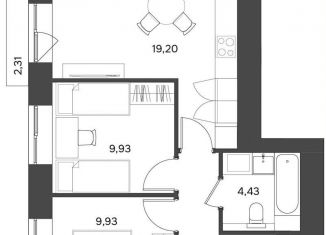 Продается двухкомнатная квартира, 51.7 м2, Ульяновск, Заволжский район