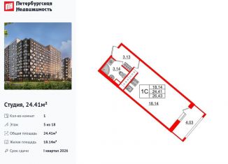 Продажа квартиры студии, 24.4 м2, Санкт-Петербург