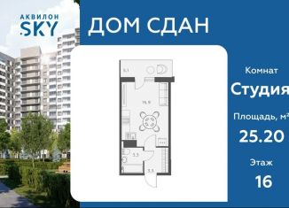 Продажа квартиры студии, 25.2 м2, Санкт-Петербург, Невский район, Русановская улица, 20к3