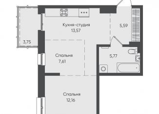 Продаю 1-ком. квартиру, 48.5 м2, Иркутск, ЖК Новые Горизонты