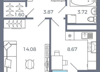 Продам однокомнатную квартиру, 34.8 м2, Самарская область