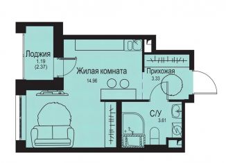 Продается квартира студия, 23.1 м2, деревня Новосергиевка