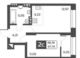 2-комнатная квартира на продажу, 37.7 м2, Новосибирская область