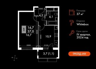 Продажа 1-комнатной квартиры, 37 м2, посёлок Развилка, Римский проезд, 13