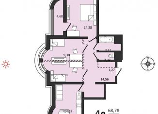 Продается 4-ком. квартира, 73.4 м2, Хабаровск, Быстринская улица, 2