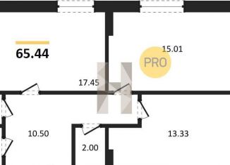 Продается 2-ком. квартира, 65.6 м2, Воронеж, Донбасская улица, 25к2