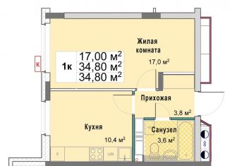 Продажа 1-ком. квартиры, 34.8 м2, Нижегородская область