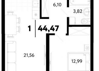 Продажа 1-ком. квартиры, 44.5 м2, Тюмень