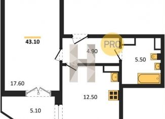 1-ком. квартира на продажу, 34.9 м2, Воронеж, улица Славы, 7