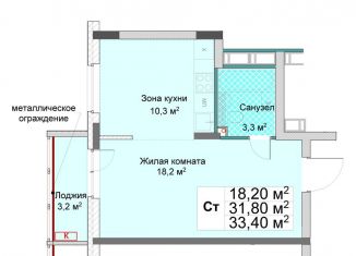 Квартира на продажу студия, 33.4 м2, Нижний Новгород, Сормовский район