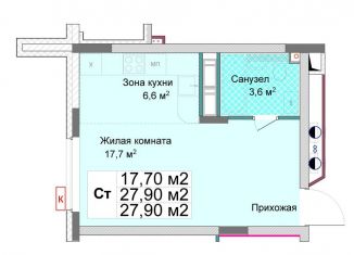 Продается квартира студия, 27.9 м2, Нижегородская область