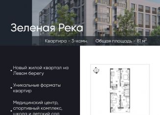 Продается 3-ком. квартира, 81 м2, Омская область, микрорайон Зелёная Река, 11