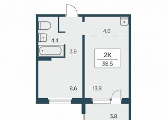 Продаю 2-комнатную квартиру, 38.5 м2, Новосибирск, Кировский район, улица Сибиряков-Гвардейцев, 53/9