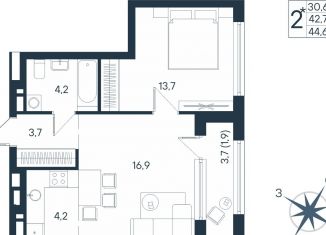 Продается двухкомнатная квартира, 44.6 м2, Пермь, Индустриальный район