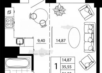 Продам 1-ком. квартиру, 37 м2, Ростовская область, улица 26-я Линия, 35Б