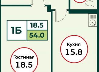 1-ком. квартира на продажу, 54 м2, посёлок Солонцы, жилой комплекс Эко, 3