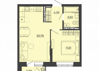 Продается однокомнатная квартира, 43.3 м2, Екатеринбург, ЖК Ривер Парк