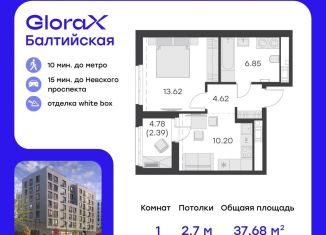 Продам 1-ком. квартиру, 37.7 м2, Санкт-Петербург, метро Фрунзенская, улица Шкапина, 15