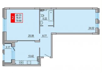 Продается 2-ком. квартира, 79.7 м2, Тверь, Заволжский район