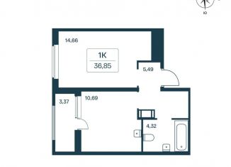 Продажа 1-комнатной квартиры, 36.9 м2, Ленинградская область