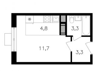 Квартира на продажу студия, 23.1 м2, Москва