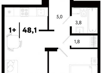 Продается 1-ком. квартира, 48.2 м2, Зеленодольск, улица Судостроителей, 52