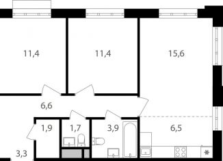 3-ком. квартира на продажу, 62.3 м2, Москва, Михалковская улица, 48