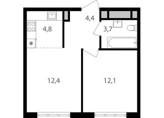 Продается 2-ком. квартира, 37.4 м2, Москва, Михалковская улица, 48с1, ЖК Михалковский