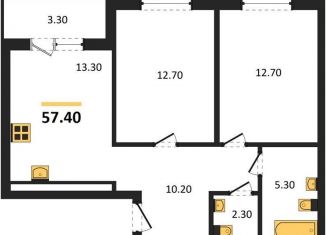 Продам 2-ком. квартиру, 57.4 м2, Новосибирск, Тайгинская улица, с3