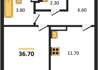 Продажа однокомнатной квартиры, 36.7 м2, Новосибирск, метро Заельцовская, Тайгинская улица, с3