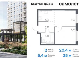 Продается 2-ком. квартира, 35 м2, Москва, жилой комплекс Квартал Герцена, к2, район Бирюлёво Восточное