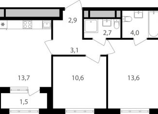 Продаю 2-комнатную квартиру, 52.1 м2, Москва, Михалковская улица, 48с1, станция Коптево