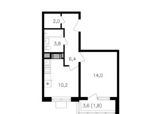 Продаю однокомнатную квартиру, 38.2 м2, Москва