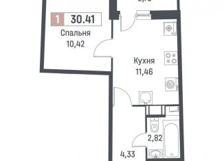 Продажа 1-комнатной квартиры, 29 м2, Ленинградская область