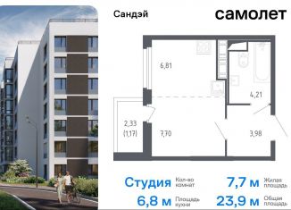 Продажа квартиры студии, 23.9 м2, Санкт-Петербург, муниципальный округ Константиновское, жилой комплекс Сандэй, 7.2