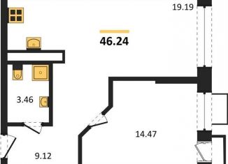 Продаю 1-комнатную квартиру, 46.2 м2, Воронеж, Железнодорожный район, набережная Чуева, 7