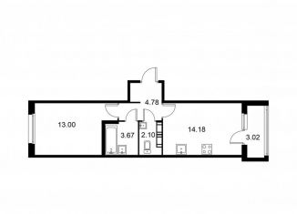 Продается однокомнатная квартира, 39.2 м2, Санкт-Петербург