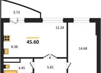 Продам 1-комнатную квартиру, 45.6 м2, Новосибирская область, улица Дуси Ковальчук, 242