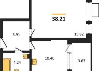 Продаю 1-комнатную квартиру, 38.2 м2, Воронеж, Железнодорожный район, набережная Чуева, 7