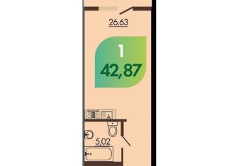 Продажа квартиры студии, 42.9 м2, Красноярск, Советский район