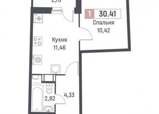 Продается 1-комнатная квартира, 29 м2, Мурино