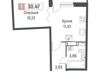 Продается 1-ком. квартира, 28.9 м2, Ленинградская область