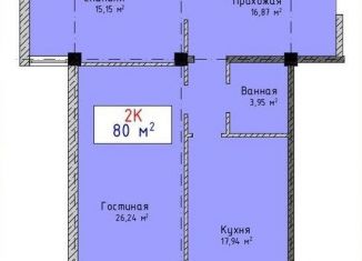 Продам двухкомнатную квартиру, 80 м2, Дагестан, проспект Амет-Хана Султана, 34