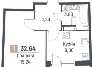 Однокомнатная квартира на продажу, 31 м2, Ленинградская область