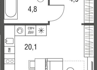 Продам квартиру студию, 29.7 м2, Москва, ЖК Сиреневый парк, Тагильская улица, 2к1