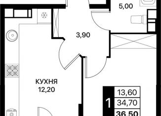 Продаю однокомнатную квартиру, 36.5 м2, Ростовская область